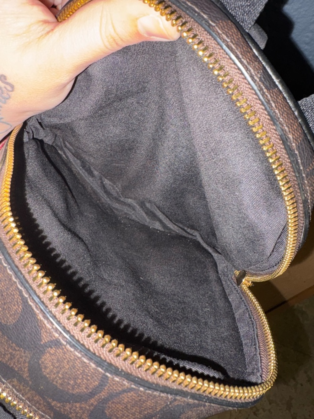 Coach Mini Court Brown Signature Canvas and Black Leather Mini Backpack - Picture 6 of 6